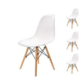 EGOONM Lot de 4/6 chaises Blanc/Noir Design rétro Bois Chaise de Salle à Manger EGOONM Lot de 4/6 chaises Blanc/Noir Design rétro Bois Chaise de Salle à Manger 2