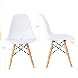 Ensemble de 4 chaises de salle à manger modernes préassemblées de style moderne, mi-siècle de style chaise en plastique Shell Lounge pour cuisine salle à manger chambre à coucher chaises de salon Ensemble de 4 chaises de salle à manger modernes préassemblées de style moderne, mi-siècle de style chaise en plastique Shell Lounge pour cuisine salle à manger chambre à coucher chaises de salon 5