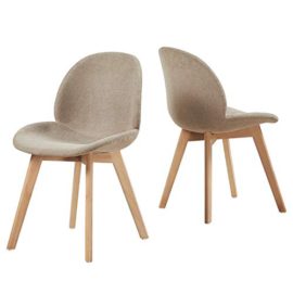 H.J WeDoo Lot de 2 chaises de Salle à Manger scandinaves en Tissu, Chaise de Style Feuille Bois de hêtre Massif H.J WeDoo Lot de 2 chaises de Salle à Manger scandinaves en Tissu, Chaise de Style Feuille Bois de hêtre Massif