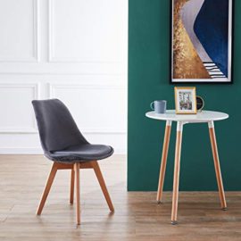 HJ-WeDoo-Lot-de-4-chaises-de-Salle–Manger-scandinaves-Chaises-Rtro-Tulip-Bois-de-htre-Massif-Gris-0-0