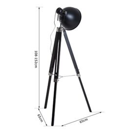 Homcom Lampadaire trépied Style Industriel Hauteur réglable Abat-Jour Ajustable E27 40W Max. 65 x 65 x 108-152 cm Bois métal Noir et doré Homcom Lampadaire trépied Style Industriel Hauteur réglable Abat-Jour Ajustable E27 40W Max. 65 x 65 x 108-152 cm Bois métal Noir et doré 4