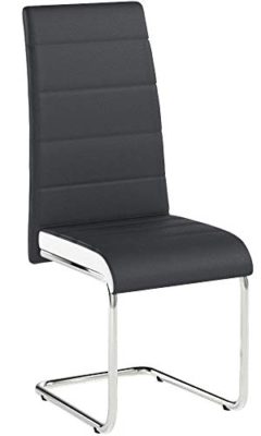 IDMarket-Lot-de-4-chaises-Mia-Grises-liser-Blanc-pour-Salle--Manger-0