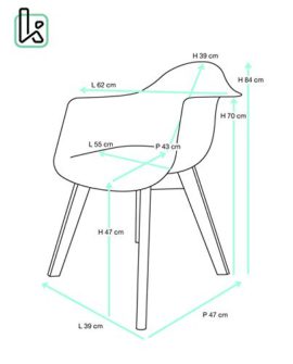 KAYELLES Lot de 2 chaises scandinaves Patchwork, Salle à Manger, Cuisine – NEDA KAYELLES Lot de 2 chaises scandinaves Patchwork, Salle à Manger, Cuisine – NEDA 4