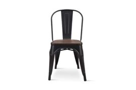 Kosmi – Lot de 4 chaises en métal Noir Mat avec Assise en Bois Massif foncé, pour Une décoration Style Industriel Kosmi – Lot de 4 chaises en métal Noir Mat avec Assise en Bois Massif foncé, pour Une décoration Style Industriel 5