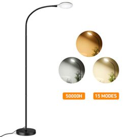 LITOM Lampadaire LED 8W avec 3 Modes de Couleur, 5 Niveaux de Luminosité LITOM Lampadaire LED 8W avec 3 Modes de Couleur, 5 Niveaux de Luminosité