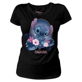 Lilo & Stitch Disney Tee Shirt Femme Ohana Coton Noir Lilo & Stitch Disney Tee Shirt Femme Ohana Coton Noir