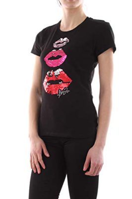 Liu Jo WA0270J5003 T-Shirt Femme Lèvres Noires L Liu Jo WA0270J5003 T-Shirt Femme Lèvres Noires L 3