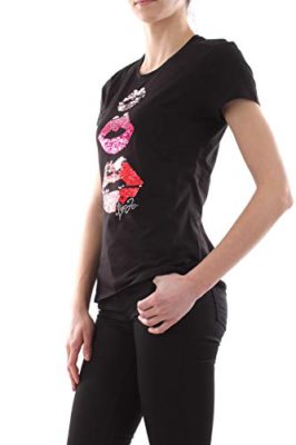 Liu Jo WA0270J5003 T-Shirt Femme Lèvres Noires L Liu Jo WA0270J5003 T-Shirt Femme Lèvres Noires L 4