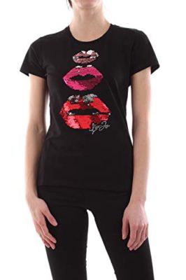 Liu Jo WA0270J5003 T-Shirt Femme Lèvres Noires L Liu Jo WA0270J5003 T-Shirt Femme Lèvres Noires L 2