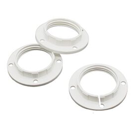 Lot de 3 éléments de bague de douille E14 Blanc en plastique pour lampes en à vis pour lampes de Écran ou verre Lot de 3 éléments de bague de douille E14 Blanc en plastique pour lampes en à vis pour lampes de Écran ou verre