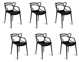 Master Lot DE 6 Chaises Salle à Manger Noir Inspirée Kartell Philippe Starck Master Lot DE 6 Chaises Salle à Manger Noir Inspirée Kartell Philippe Starck