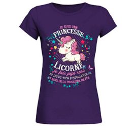 TEEZILY T-Shirt Je suis Une Princesse Licorne Femme TEEZILY T-Shirt Je suis Une Princesse Licorne Femme