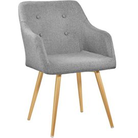 TecTake 402981 – Chaise de Salle à Manger Confort, Fauteuil de Salon Rembourré au Design Scandinave 55 cm x 54 cm x 82,5 cm Gris TecTake 402981 – Chaise de Salle à Manger Confort, Fauteuil de Salon Rembourré au Design Scandinave 55 cm x 54 cm x 82,5 cm Gris