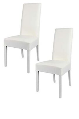 Tommychairs – Set de 2 chaises Modernes Luisa pour la Cuisine, restaurantes et la Salle à Manger, avec Une Structure en Bois de hêtre peindré Blanc et Une Assise en Cuir Artificiel Blanc Tommychairs – Set de 2 chaises Modernes Luisa pour la Cuisine, restaurantes et la Salle à Manger, avec Une Structure en Bois de hêtre peindré Blanc et Une Assise en Cuir Artificiel Blanc