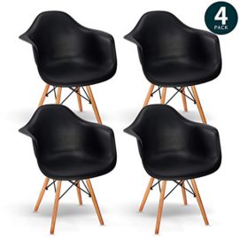 VADIM Chaise Fauteuil Scandinave Bois Lot de 4 pour Chambre, Salon, Cuisine, Salle d’attente VADIM Chaise Fauteuil Scandinave Bois Lot de 4 pour Chambre, Salon, Cuisine, Salle d’attente