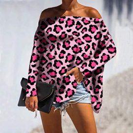 VRTUR-Femme-Casual-Lche-Automne-Irrgulier-Manches-Chauve-Souris-Longue-Pull-Over-Shirt-Blouses-Les-Femmes-Manches-Longues-Chauve-Souris-au-Large-de-lpaule-imprim-lopard-Chemisier-dcontract-0-3