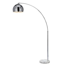 Versanora Arquer Arc Lampadaire, Fer/Plastique, 50 W, Chrome/Blanc, 31 x 110 x 174 cm Versanora Arquer Arc Lampadaire, Fer/Plastique, 50 W, Chrome/Blanc, 31 x 110 x 174 cm