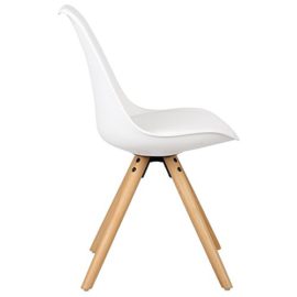 WV LeisureMaster Lot de 4 Rétro Chaise à Manger en Tulipe avec Jambes de Bois Rembourrées et Naturelles WV LeisureMaster Lot de 4 Rétro Chaise à Manger en Tulipe avec Jambes de Bois Rembourrées et Naturelles 6