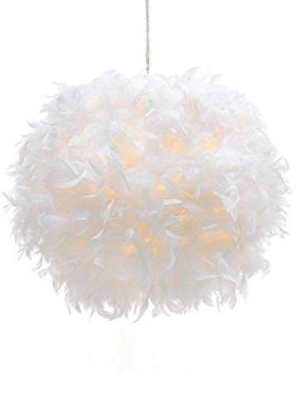WanEway-White-Feather-Ceiling-Pendant-Light-Shade-0