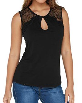 YOINS-Femme-Tops-Chic-Debardeur-t-Blouse-Noir-Sexy-Tee-Shirt-Moulant-Serr-Haut-Col-V-0-1