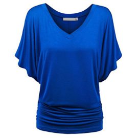 ZEZKT-Tops–Manches-Courtes-Femme-T-Shirts-Col-V-Femme-Chemise-Blouses-Manche-Chauve-Souris-T-Shirts-Lche-Dcontract-Tops-de-Sport-Survtements-Sportswear-Confortable-Polos-Dbardeurs-0