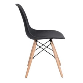 iHouse Lot de 4 chaises Design scandinave Noir en Plastique Bois Massif Noir iHouse Lot de 4 chaises Design scandinave Noir en Plastique Bois Massif Noir 4