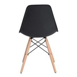 iHouse Lot de 4 chaises Design scandinave Noir en Plastique Bois Massif Noir iHouse Lot de 4 chaises Design scandinave Noir en Plastique Bois Massif Noir 5