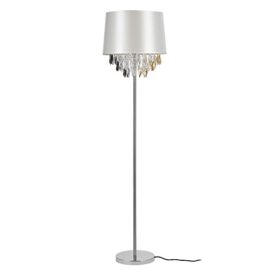 [lux.pro] Lampadaire Lampe sur Pied Métal Poli Tissu Blanc Chrome 1 x E27 161 cm [lux.pro] Lampadaire Lampe sur Pied Métal Poli Tissu Blanc Chrome 1 x E27 161 cm