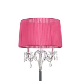 [lux.pro] Lampadire Lampe à Pied Métal Tissu Rose Chrome 165cm [lux.pro] Lampadire Lampe à Pied Métal Tissu Rose Chrome 165cm 6