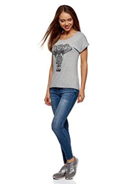 oodji Ultra Femme T-Shirt en Viscose avec Imprimé et Strass oodji Ultra Femme T-Shirt en Viscose avec Imprimé et Strass 6