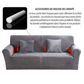 willkey Housse de Canapé Extensible en Velours Épaisse Couverture de Protection Canapé avec Accoudoirs Douce pour Décoration Maison Salon willkey Housse de Canapé Extensible en Velours Épaisse Couverture de Protection Canapé avec Accoudoirs Douce pour Décoration Maison Salon 6