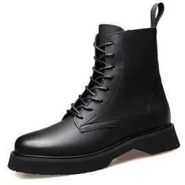 BININBOX-Couple-Bottes-Femmes-Hommes-Classique-Bottes-de-Moto–Lacets-Bottes-de-Combat-Sport-Bottines-en-Cuir-0