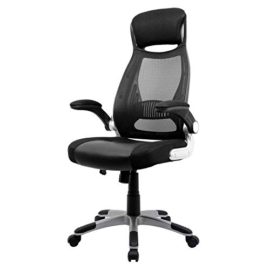 Chaise De Bureau en Maille, Fauteuil De Direction, Siège Ergonomique pour Ordinateur,avec Accoudoirs Pliables Soutien Lombaire, Grande Taille, Hauteur Réglable, Noir Chaise De Bureau en Maille, Fauteuil De Direction, Siège Ergonomique pour Ordinateur,avec Accoudoirs Pliables Soutien Lombaire, Grande Taille, Hauteur Réglable, Noir