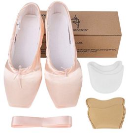 Chaussons-de-Danse-Classique-Pointe-de-Ballet-en-Satin-avec-Rubans-et-Pointes-0