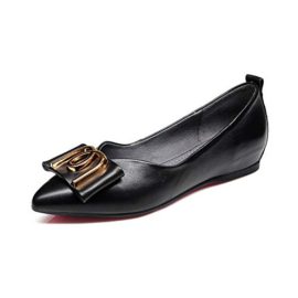 Chaussures à Semelle Plate Femme Bouche Peu Profonde Pointu Chaussures en Cuir Sauvage Femme Noir Travail Petites Chaussures Femmes Chaussures à Semelle Plate Femme Bouche Peu Profonde Pointu Chaussures en Cuir Sauvage Femme Noir Travail Petites Chaussures Femmes