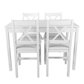 Cocoarm-Table-de-Salle--Manger-lgante-avec-4-chaises-Ensemble-de-Cuisine-Salon-Maison-Blanc-0