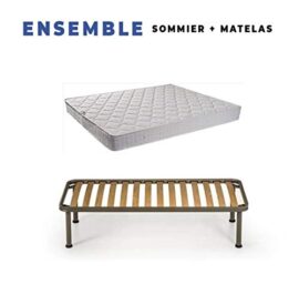 Ensemble Matelas Tissu Ignifuge + Sommier Démonté + Pieds Offerts – Hauteur 20 cm – Confort Ferme – Mousse Extrêmement Durable Poli Lattex Brevettée – Anti feu Ensemble Matelas Tissu Ignifuge + Sommier Démonté + Pieds Offerts – Hauteur 20 cm – Confort Ferme – Mousse Extrêmement Durable Poli Lattex Brevettée – Anti feu