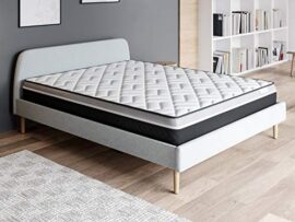 Ensemble Matelas mémoire 160×200 Ergo Gelfresh + Lit Gris Clair + sommier à Lattes – Visco Gel + Mémoire de Forme – Hbedding Ensemble Matelas mémoire 160×200 Ergo Gelfresh + Lit Gris Clair + sommier à Lattes – Visco Gel + Mémoire de Forme – Hbedding 2