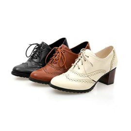 Femme-Derbys-Tte-Ronde-Chaussures-Oxford-Creux-Chaussures–Lacets-Sculpt-Chaussures–Talons-Mi-Rtro-3-Couleur-Unie-Chaussures-Femme-Couleurs-35-43-0-0