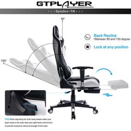 GTPLAYER-Chaise-Gaming-Chaise-de-Bureau-Fauteuil-de-Bureau-Chaise-Gamer-Rglable-en-Hauteur-Design-Ergonomique-avec-Repose-Pieds-et-Fonction-Bascule-0-3