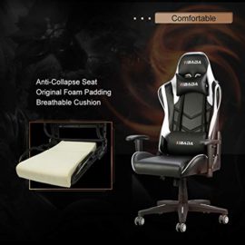 Hbada-Chaise-Gaming-Inclinable-Fauteuil-de-Bureau-Gamer-Sige-Pivotante-avec-Appui-tte-et-Oreiller-Lombaire-Hauteur-et-Accoudoirs-Rglable-0-3