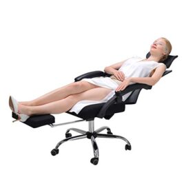 Hbada-Chaise-de-Bureau-en-Maille-Fauteuil-dOrdinateur-Ergonomique-Rotation–360-Appui-Tte-et-Hauteur-Rglable-Capacit-Maximal-de-135-KG-Respirant-Noir-et-Blanc-0-2