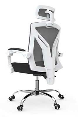 Hbada-Chaise-de-Bureau-en-Maille-Fauteuil-dOrdinateur-Ergonomique-Rotation--360-Appui-Tte-et-Hauteur-Rglable-Capacit-Maximal-de-135-KG-Respirant-Noir-et-Blanc-0