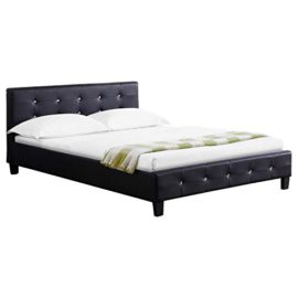 IDIMEX-Lit-Double-pour-Adulte-Josy-Couchage-140-x-190-cm-avec-sommier-2-Places-2-Personnes-tte-et-Pied-de-lit-capitonns-avec-Strass-revtement-synthtique-Noir-0