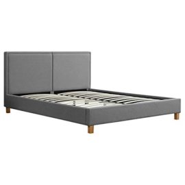 IDIMEX Lit Double pour Adulte Samuel Couchage Queen Size 160 x 200 cm 2 Places / 2 Personnes, avec sommier et tête de lit Design, revêtement en Tissu Gris IDIMEX Lit Double pour Adulte Samuel Couchage Queen Size 160 x 200 cm 2 Places / 2 Personnes, avec sommier et tête de lit Design, revêtement en Tissu Gris 4