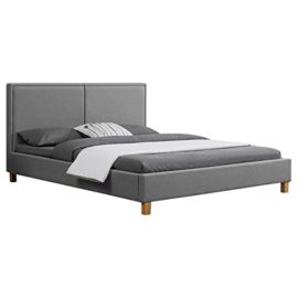 IDIMEX Lit Double pour Adulte Samuel Couchage Queen Size 160 x 200 cm 2 Places / 2 Personnes, avec sommier et tête de lit Design, revêtement en Tissu Gris IDIMEX Lit Double pour Adulte Samuel Couchage Queen Size 160 x 200 cm 2 Places / 2 Personnes, avec sommier et tête de lit Design, revêtement en Tissu Gris 2