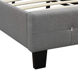 IDIMEX Lit Simple pour Adulte ou Enfant TICO Couchage 90 x 190 cm avec sommier 1 Place / 1 Personne, tête et Pied de lit capitonnés avec Strass, revêtement en Tissu Gris IDIMEX Lit Simple pour Adulte ou Enfant TICO Couchage 90 x 190 cm avec sommier 1 Place / 1 Personne, tête et Pied de lit capitonnés avec Strass, revêtement en Tissu Gris 5