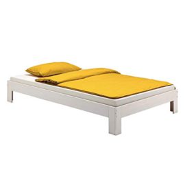 IDIMEX Lit futon Thomas Couchage Simple 90 x 190 cm 1 Place / 1 Personne, en pin Massif lasuré Blanc IDIMEX Lit futon Thomas Couchage Simple 90 x 190 cm 1 Place / 1 Personne, en pin Massif lasuré Blanc