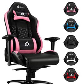 KLIM-Esports-Chaise-Gamer-Trs-Haute-Qualit-Nouveau-Finitions-Soignes-Ajustable-Ergonomique-Inclinable-Confortable-Siege-Bureau-Coussins-Noir-Nouvelle-2019-Version-0