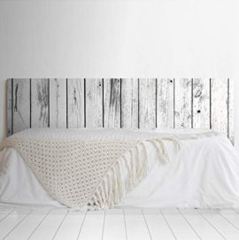 Megadecor-Tte-de-lit-en-PVC-Dcorative-et-conomique-Impression-texture-bois-avec-planches-vieillies-verticales-Blanc-et-noir-0